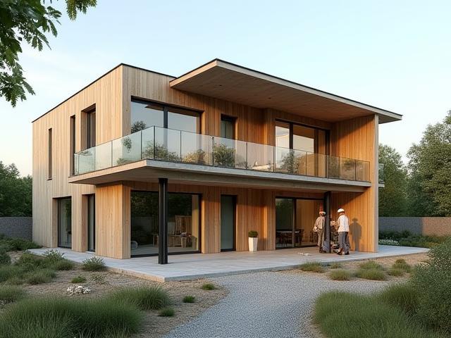 Maison moderne en construction écologique